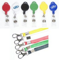 2-in-1 Round Retractable Badge Holder with Lanyard (1" Reel)
